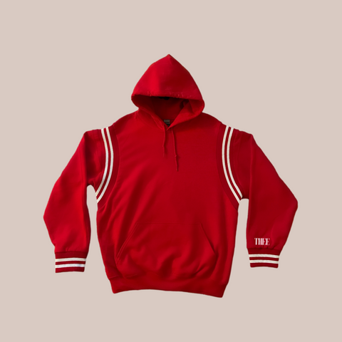 THEE RED VARSITY HOODIE